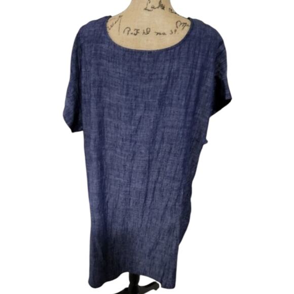 52seven denim chambray Linen Blend dress With Pockets plus size 1X new!!! - Picture 3 of 7